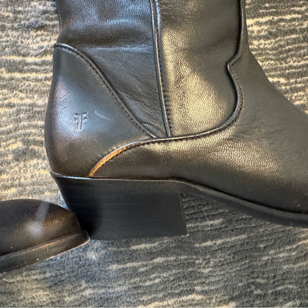 Frye Women’s Carson Black Knee-High Leather Boots “Antiqued Black”EUC 10B - Picture 11 of 13